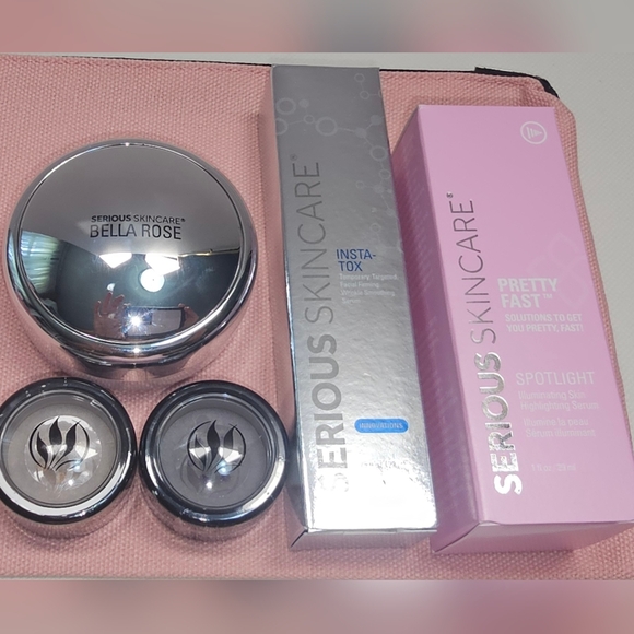 NEW Serious Skincare Insta Tox Serum-wrinkles Bella Rose Promineral Makeup Set‎